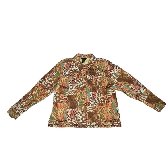 MULTIPLES Animal Print Button-Up Lined Jacket Women's Size XL - Picture 10 of 16